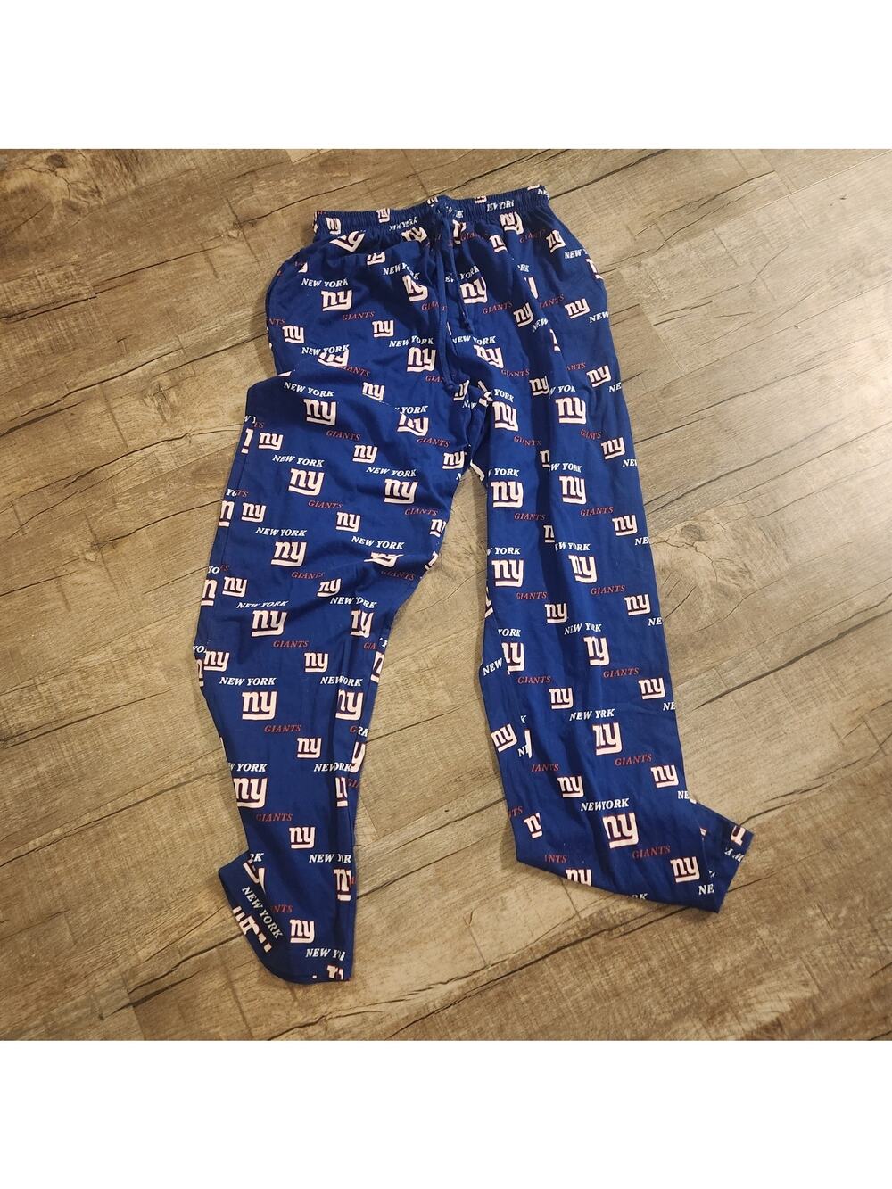 NFL NY Giants Mens Sleep Pants With Pockets Blue M